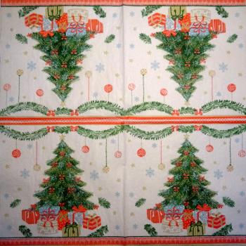 195 Weihnachten Blumen - 3-lagig (rot) - Ihr